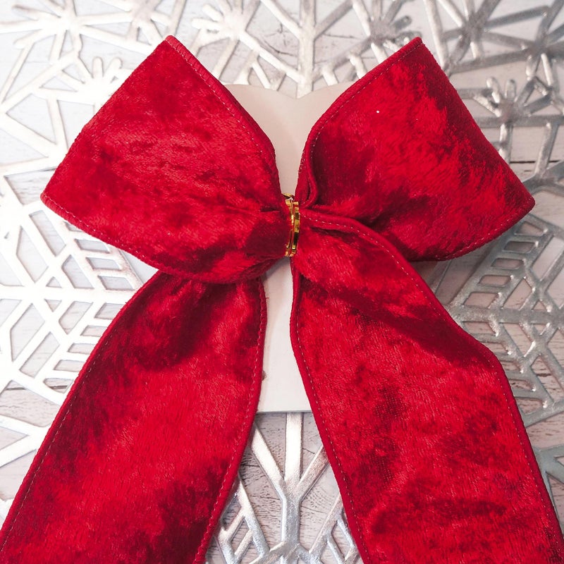 CT CRAFT LLC Red Velvet Ribbon 2.5 Inch x 10 Yards for Christmas Tree Topper Home Decoration Wreath Gift Wrapping DIY Craft - Image 4